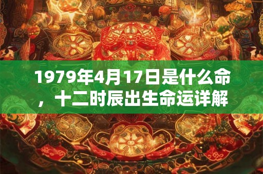 1979年4月17日是什么命,十二时辰出生命运详解 1979年4月17日是什么命,十二时辰出生命运详解