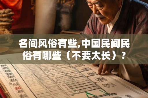 名间风俗有些,中国民间民俗有哪些（不要太长）？
