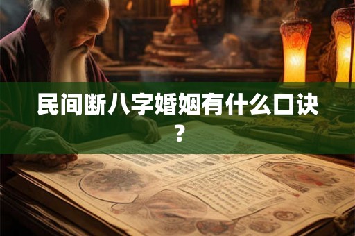 民间断八字婚姻有什么口诀？
