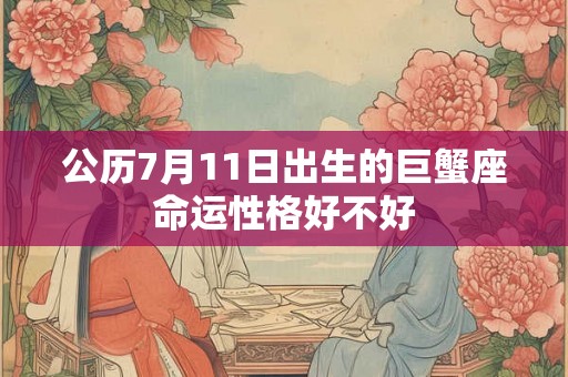 公历7月11日出生的巨蟹座命运性格好不好 公历7月11日出生的巨蟹座命运性格好不好