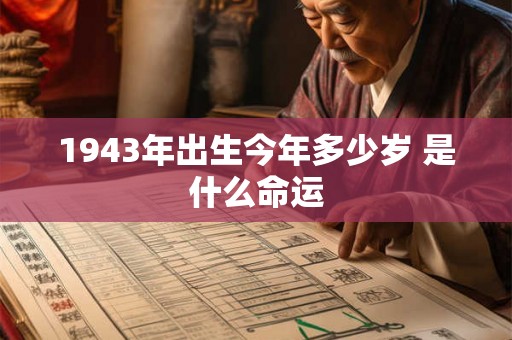 1943年出生今年多少岁 是什么命运 1943年出生今年多少岁 是什么命运
