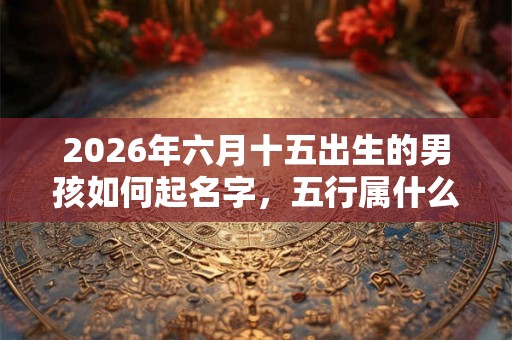 2026年六月十五出生的男孩如何起名字，五行属什么