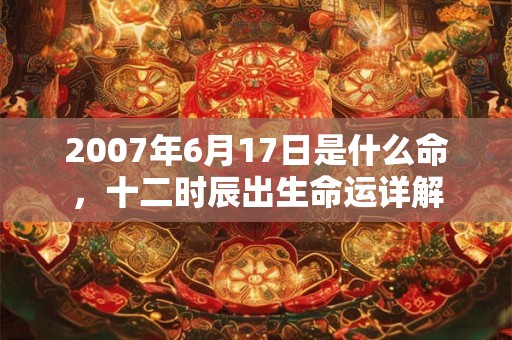 2007年6月17日是什么命,十二时辰出生命运详解 2007年6月17日是什么命,十二时辰出生命运详解