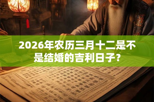 2026年农历三月十二是不是结婚的吉利日子？