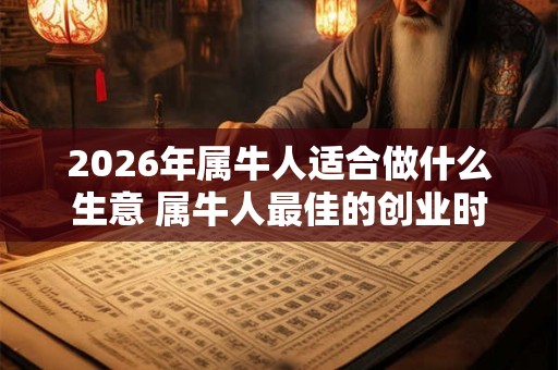 2026年属牛人适合做什么生意 属牛人最佳的创业时间
