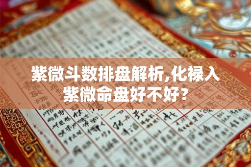 紫微斗数排盘解析,化禄入紫微命盘好不好？