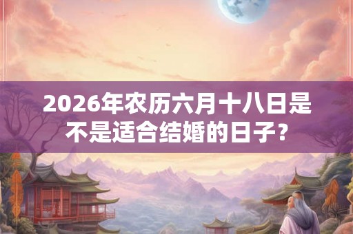 2026年农历六月十八日是不是适合结婚的日子? 2026年农历六月十八日是不是适合结婚的日子?