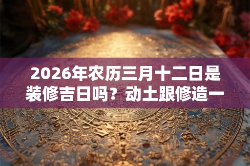 2026年农历三月十二日是装修吉日吗？动土跟修造一样吗？