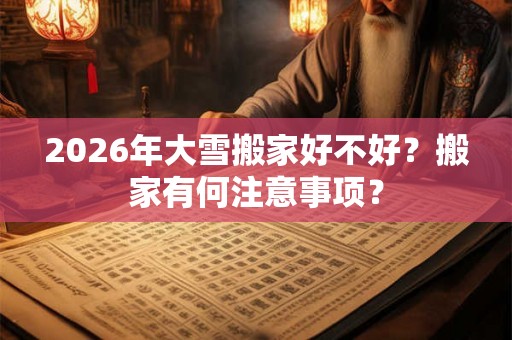 2026年大雪搬家好不好?搬家有何注意事项? 2026年大雪搬家好不好?搬家有何注意事项?