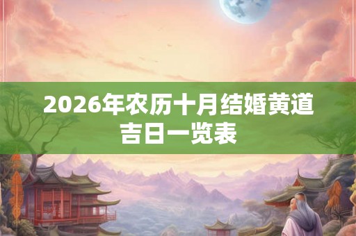 2026年农历十月结婚黄道吉日一览表 2026年农历十月结婚黄道吉日一览表