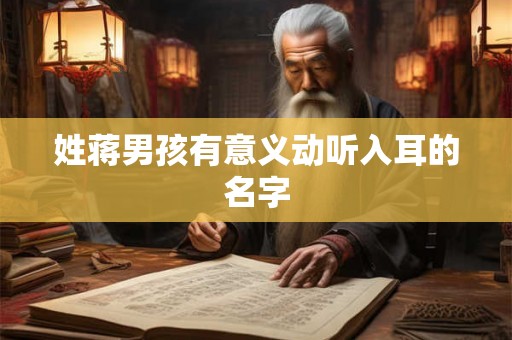 姓蒋男孩有意义动听入耳的名字