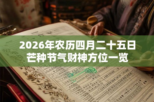 2026年农历四月二十五日芒种节气财神方位一览