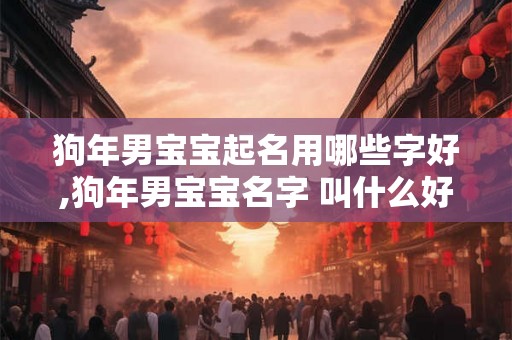 狗年男宝宝起名用哪些字好,狗年男宝宝名字 叫什么好