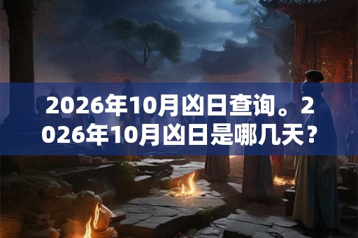 2026年10月凶日查询。2026年10月凶日是哪几天？