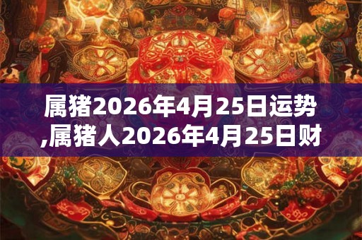 属猪2026年4月25日运势,属猪人2026年4月25日财运,生肖猪2026年4月25日运势 属猪2026年4月25日运势,属猪人2026年4月25日财运,生肖猪2026年4月25日运势