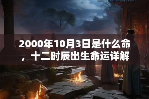 2000年10月3日是什么命，十二时辰出生命运详解