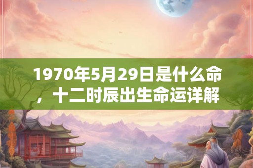 1970年5月29日是什么命，十二时辰出生命运详解