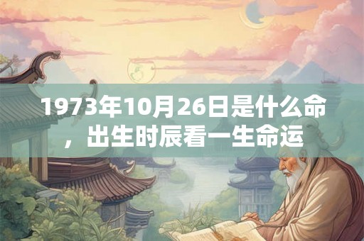 1973年10月26日是什么命,出生时辰看一生命运 1973年10月26日是什么命,出生时辰看一生命运