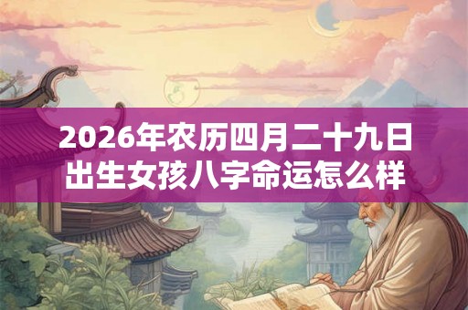 2026年农历四月二十九日出生女孩八字命运怎么样