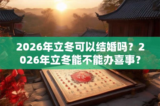 2026年立冬可以结婚吗？2026年立冬能不能办喜事？