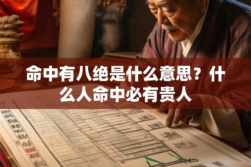 命中有八绝是什么意思？什么人命中必有贵人
