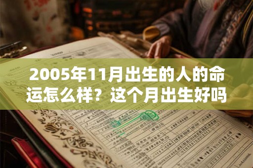 2005年11月出生的人的命运怎么样？这个月出生好吗？