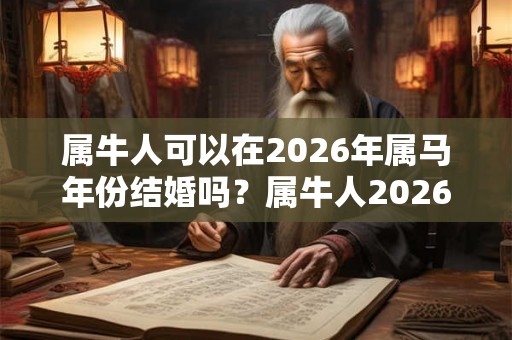 属牛人可以在2026年属马年份结婚吗？属牛人2026年桃花好吗？