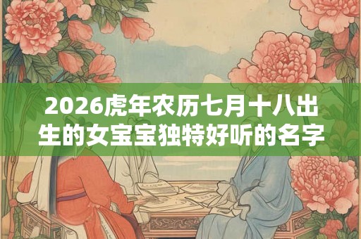 2026虎年农历七月十八出生的女宝宝独特好听的名字