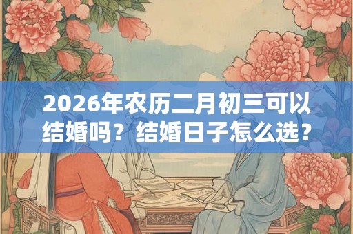 2026年农历二月初三可以结婚吗？结婚日子怎么选？