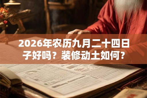 2026年农历九月二十四日子好吗?装修动土如何? 2026年农历九月二十四日子好吗?装修动土如何?