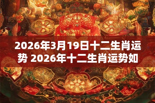 2026年3月19日十二生肖运势 2026年十二生肖运势如何