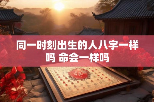 同一时刻出生的人八字一样吗 命会一样吗 同一时刻出生的人八字一样吗 命会一样吗