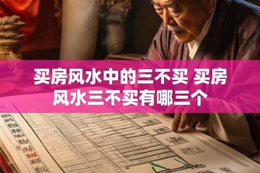 买房风水中的三不买 买房风水三不买有哪三个