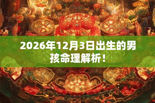 2026年12月3日出生的男孩命理解析！