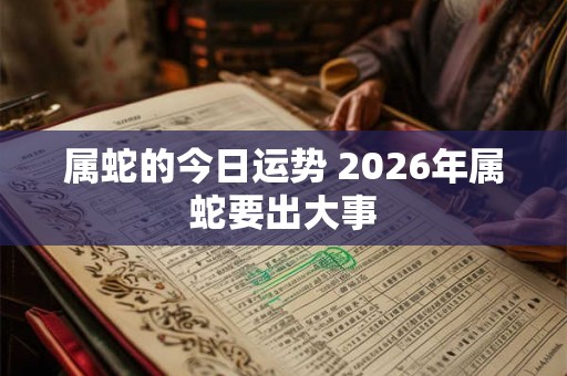 属蛇的今日运势 2026年属蛇要出大事