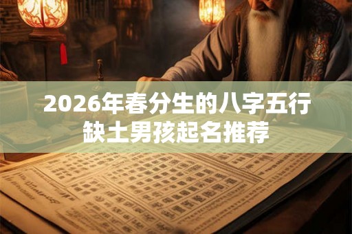 2026年春分生的八字五行缺土男孩起名推荐