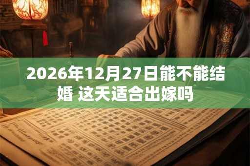 2026年12月27日能不能结婚 这天适合出嫁吗