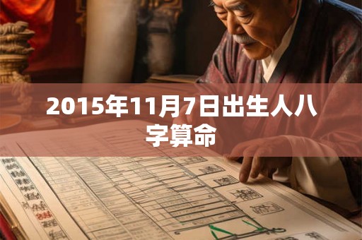 2015年11月7日出生人八字算命