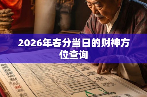 2026年春分当日的财神方位查询