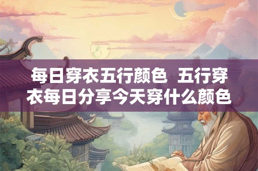 每日穿衣五行颜色  五行穿衣每日分享今天穿什么颜色