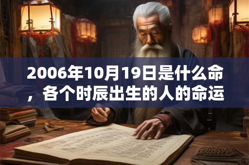 2006年10月19日是什么命,各个时辰出生的人的命运 2006年10月19日是什么命,各个时辰出生的人的命运