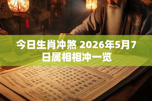今日生肖冲煞 2026年5月7日属相相冲一览