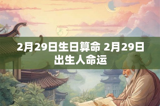 2月29日生日算命 2月29日出生人命运