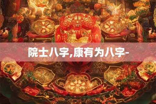 院士八字,康有为八字- 院士八字,康有为八字-