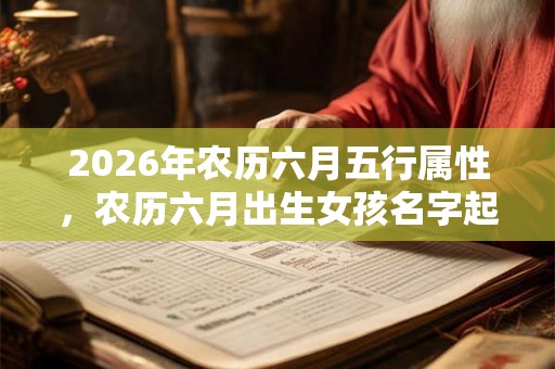 2026年农历六月五行属性，农历六月出生女孩名字起名