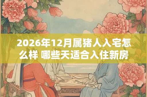 2026年12月属猪人入宅怎么样 哪些天适合入住新房