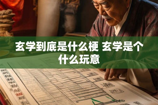 玄学到底是什么梗 玄学是个什么玩意