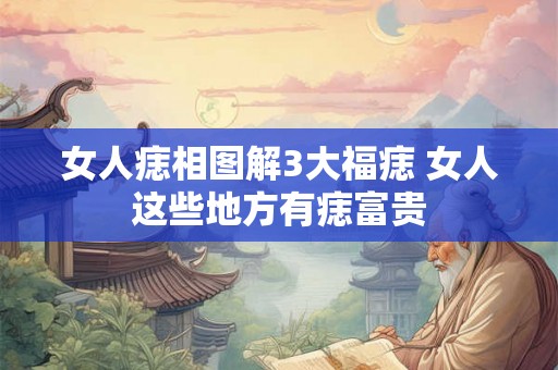 女人痣相图解3大福痣 女人这些地方有痣富贵