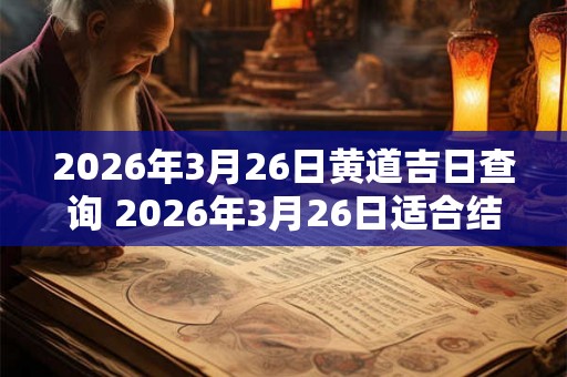 2026年3月26日黄道吉日查询 2026年3月26日适合结婚黄道吉日吗