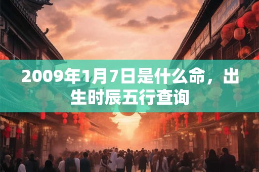2009年1月7日是什么命，出生时辰五行查询